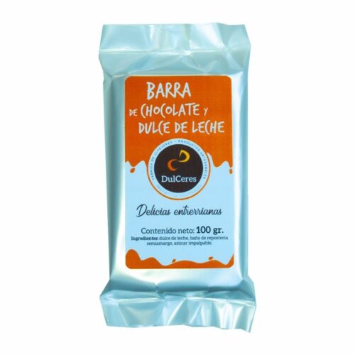 Barra de dulce de leche y chocolate